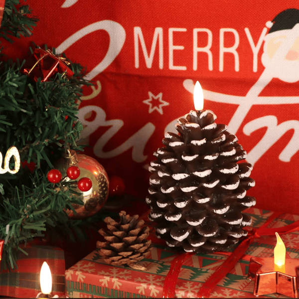 Flameless Pinecone Candles