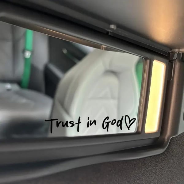 Trust in God Car Rearview Mirror Sticker, Ideal Christian Gift