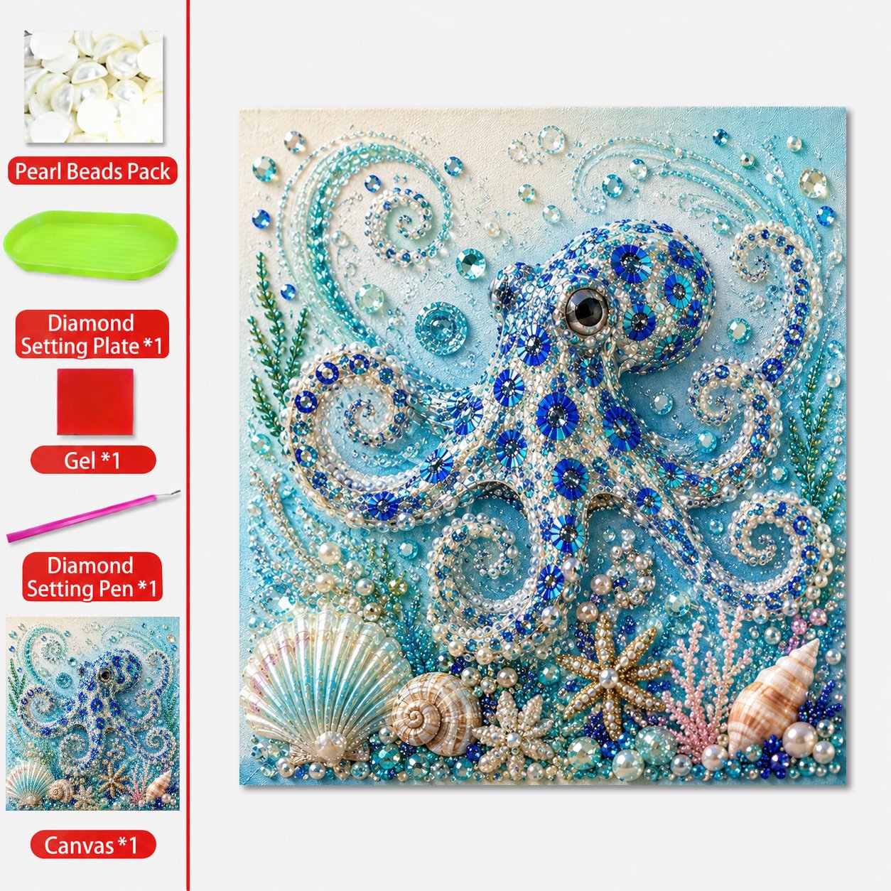 đĽ Last Day 49% OFF - đ⨠Ocean Theme Pearl Art DIY Kit â Relaxing DIY Craft to Create Stunning Coastal Artwork