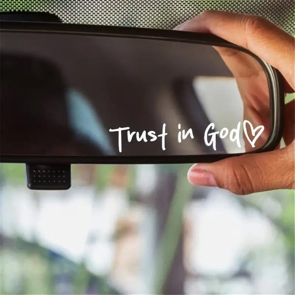 Trust in God Car Rearview Mirror Sticker, Ideal Christian Gift