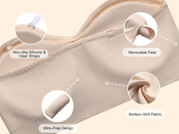 🌸 Final 3 Hours: 60%OFF💥Non-Slip Seamless Wireless Strapless Bra