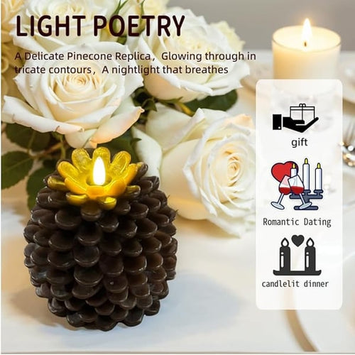 Flameless Pinecone Candles