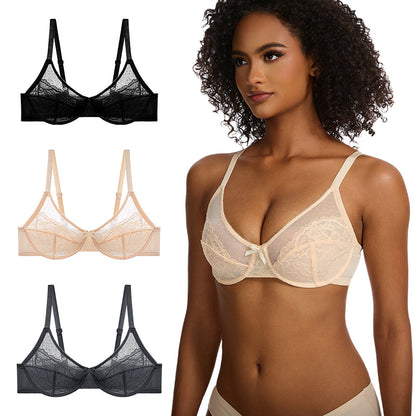 Full Coverage Lace Minimizer Bra - Petal