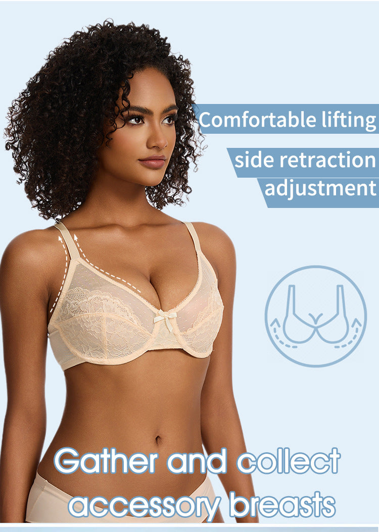 Full Coverage Lace Minimizer Bra - Petal