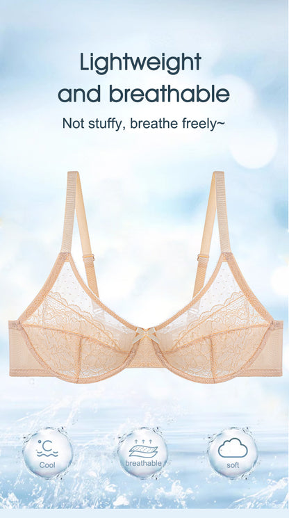 Full Coverage Lace Minimizer Bra - Petal