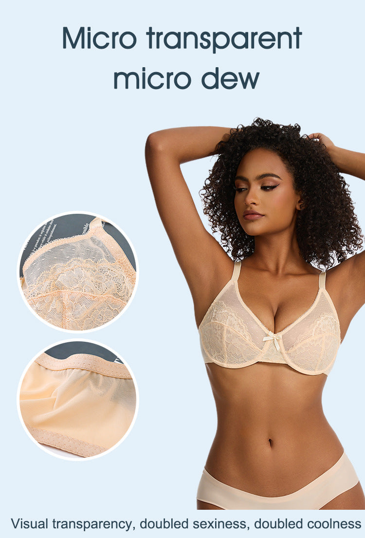 Full Coverage Lace Minimizer Bra - Petal
