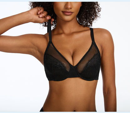 Full Coverage Lace Minimizer Bra - Petal
