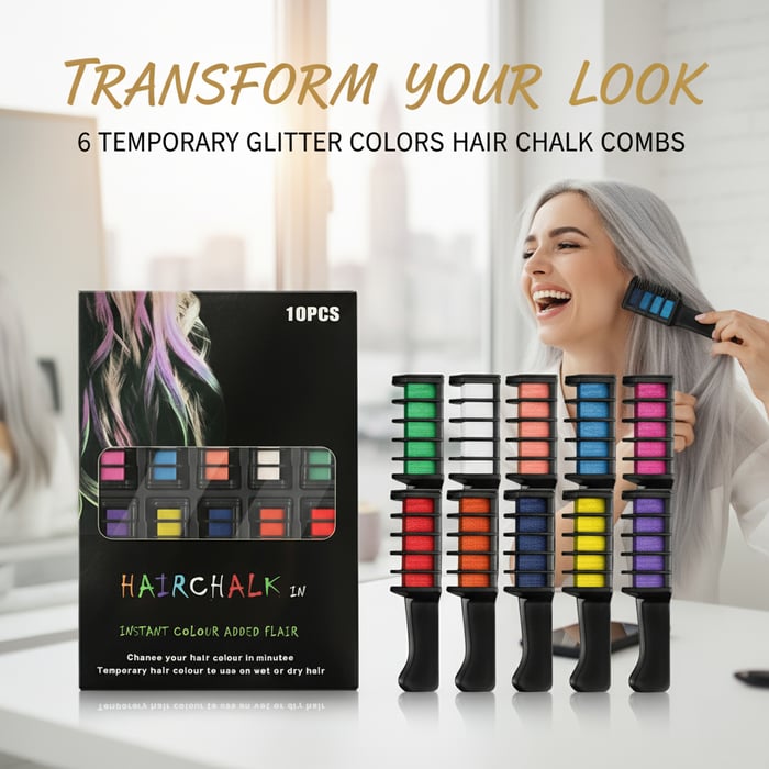 Festive Fun Hair Chalk Combs
