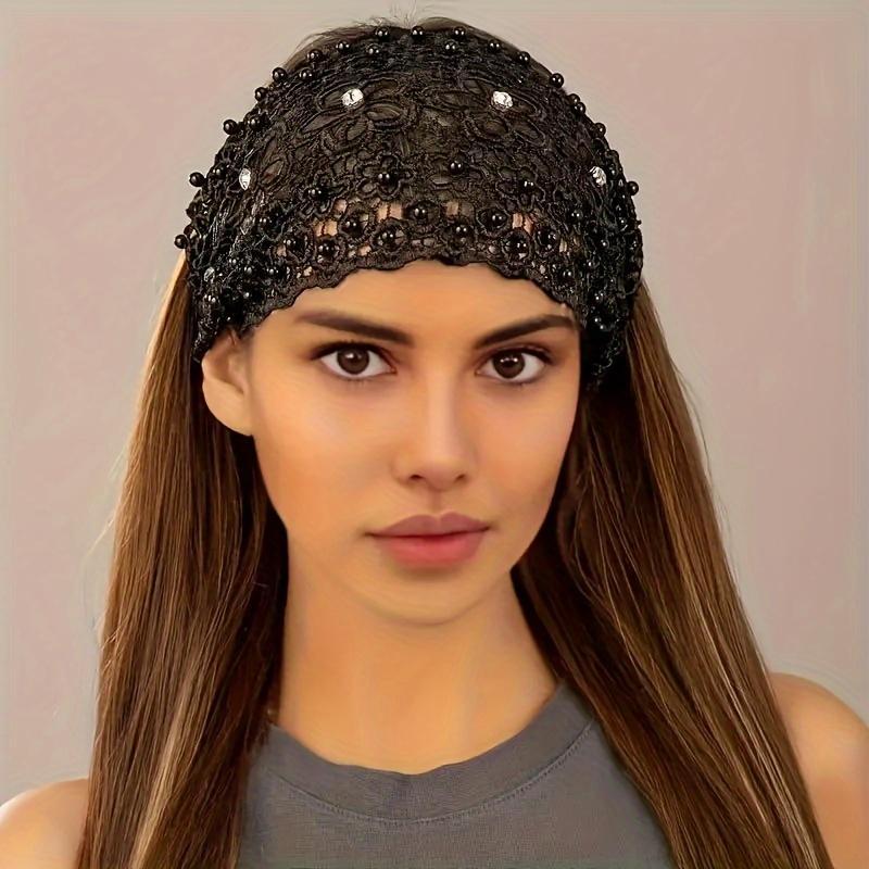 Boho Headbands,Pearl Lace Headband