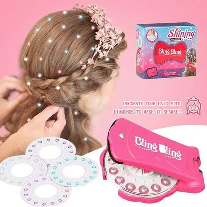 Glitter Diamond Styling Tools Hair Gemstone Styling Set to light up girls' hair, clothes, accessories, No Heat Required Hair Styling Accessories