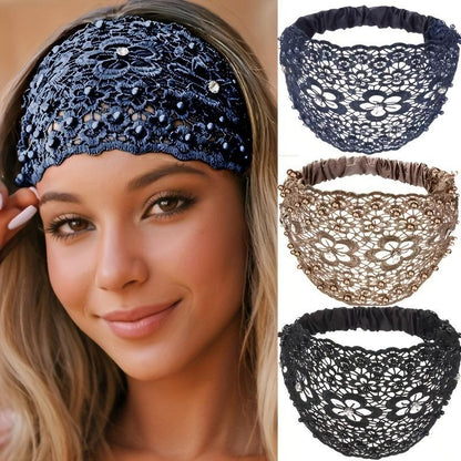 Boho Headbands,Pearl Lace Headband