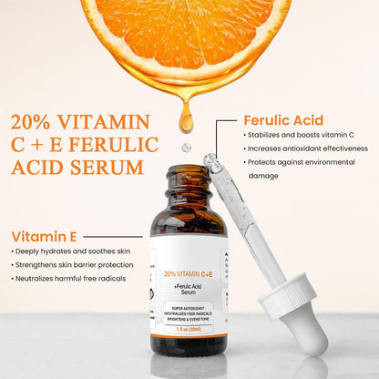 Vitamin C E Ferulic Acid Serum , All Skin Types Skincare Comfort Brighter Plumper