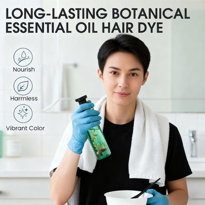 Long lasting botanical essential oil hair dye