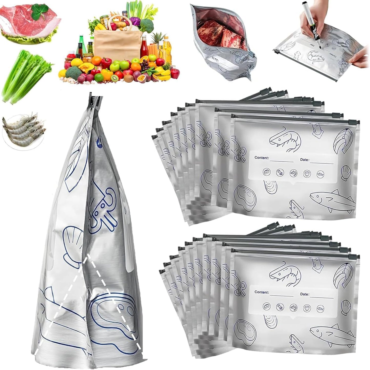 Reusable Aluminum Foil Sealable Storage Bags