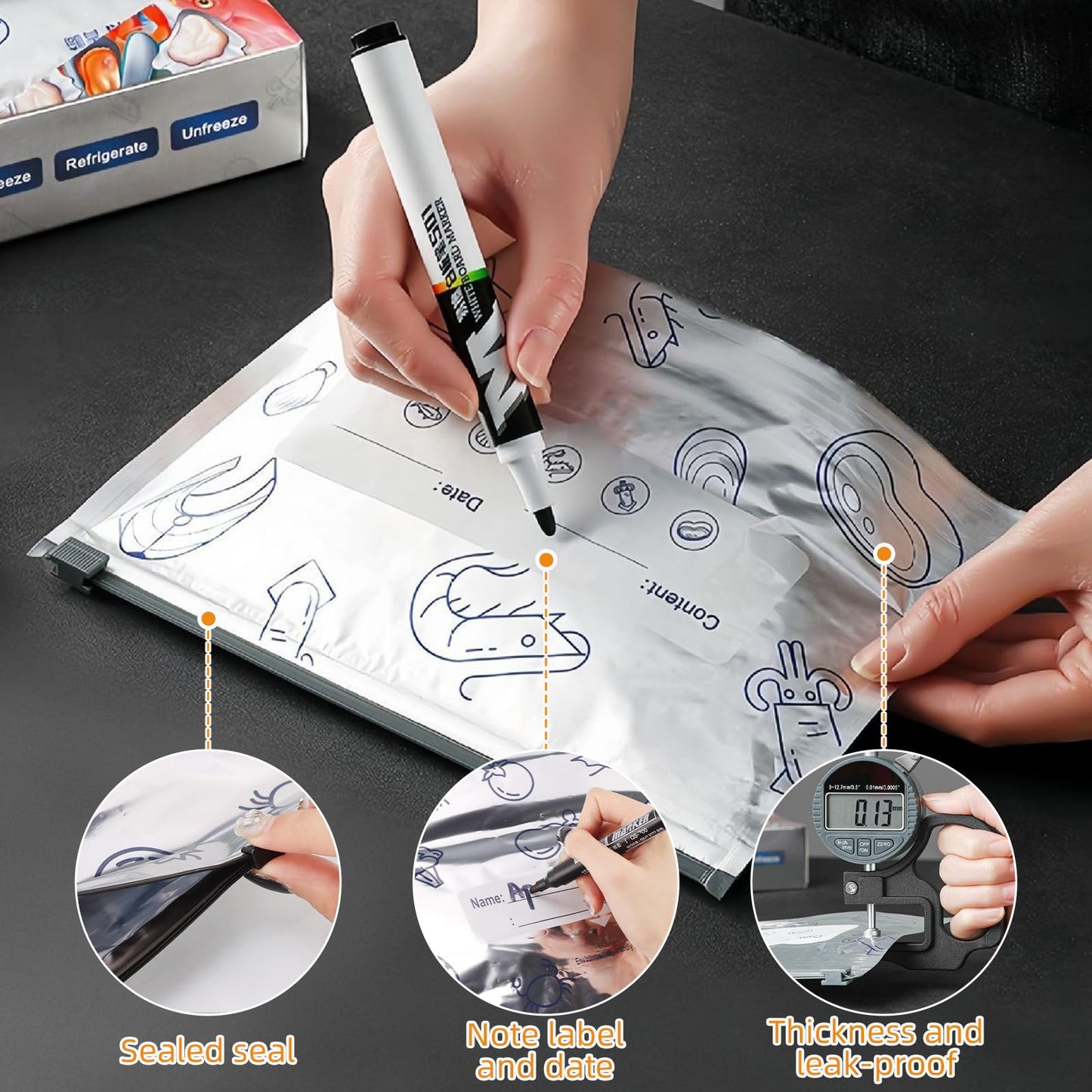 Reusable Aluminum Foil Sealable Storage Bags