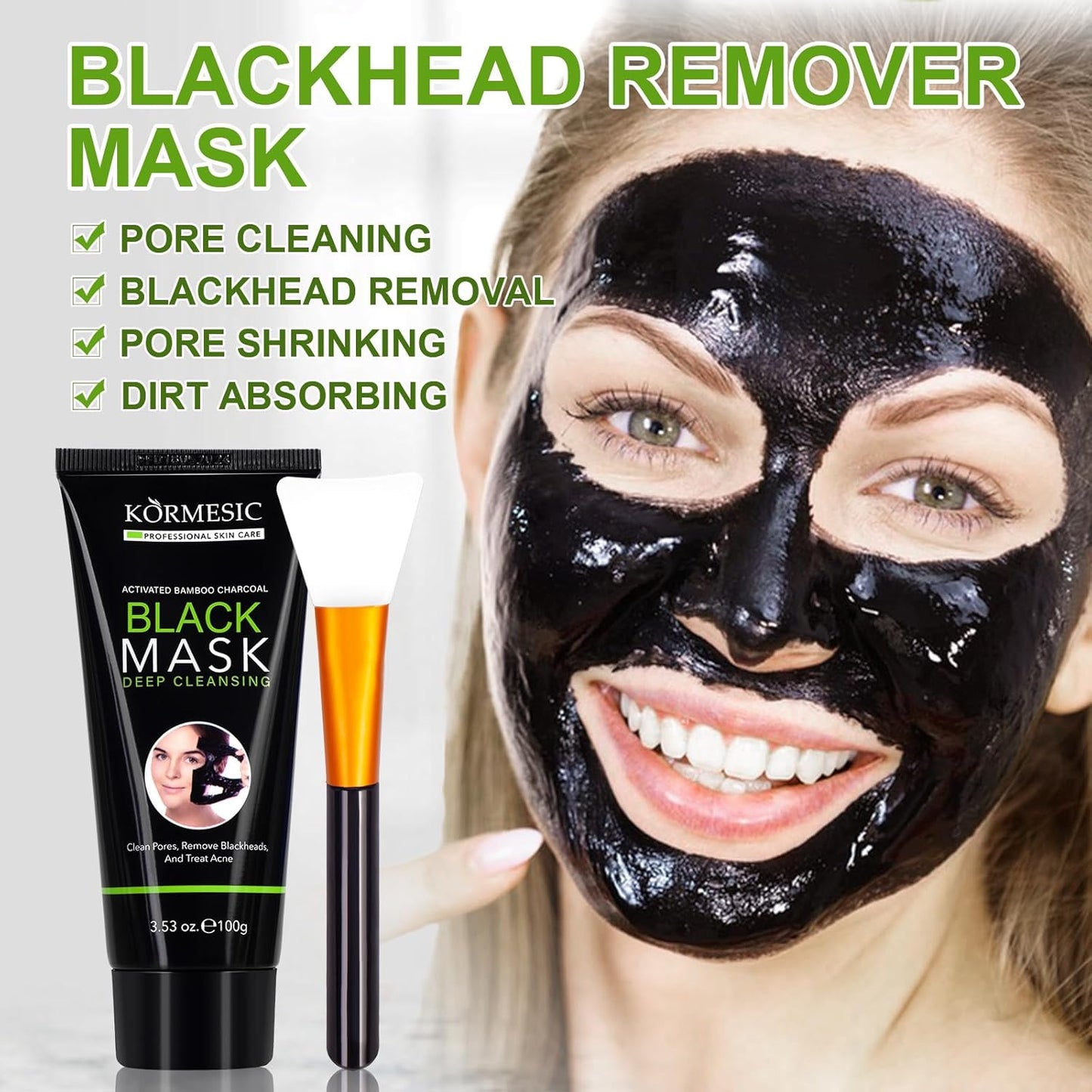 Bamboo charcoal peel-off mask - effectively removes blackheads from pores