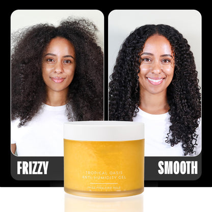 Anti-Humidity Frizz-Free Strong Hold Hair Gel | For All Curl Types - Curly and Coily
