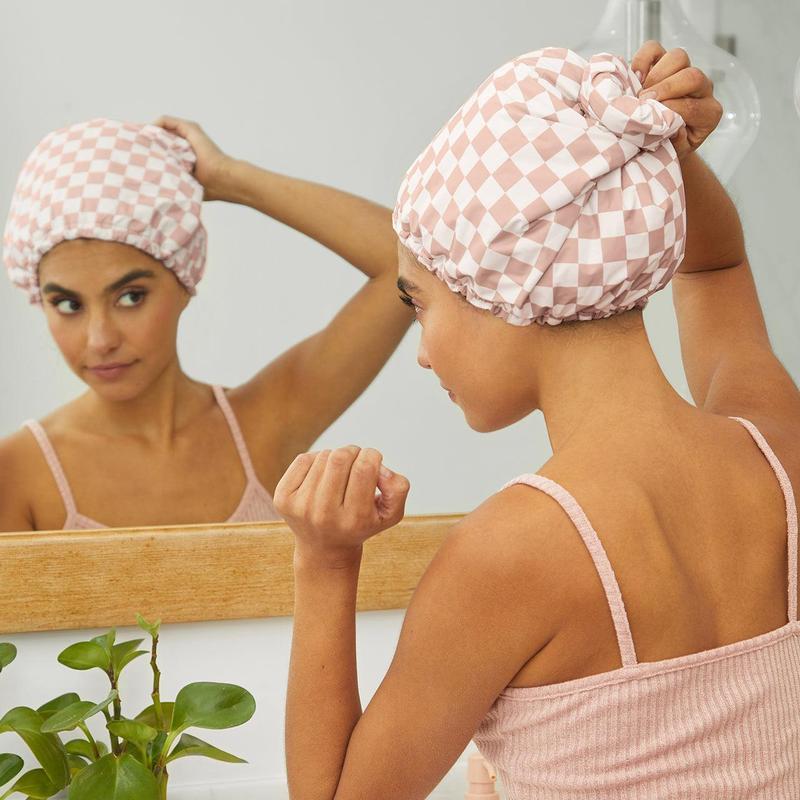 Satin Lined Flexi Shower Cap For Long & Short Hair