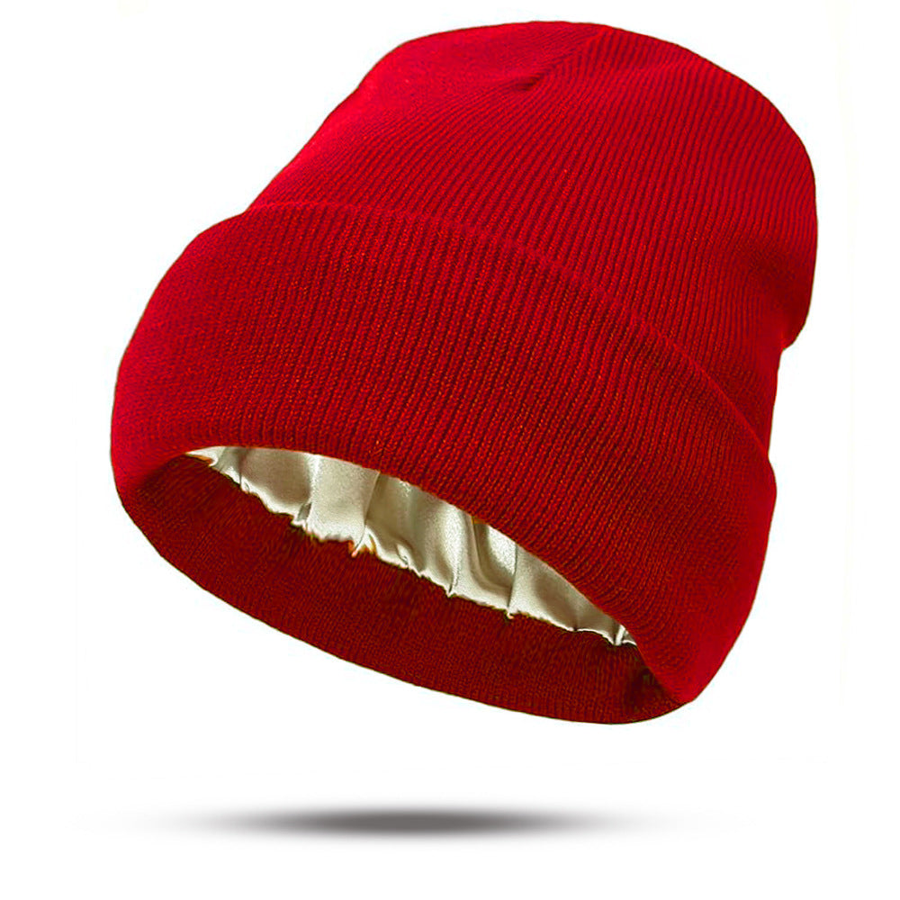 Winter Hair Care Satin Lined Beanie,Reduce Frizz,Anti-Static,Maintain Hairstyle, Keep Hair Smooth