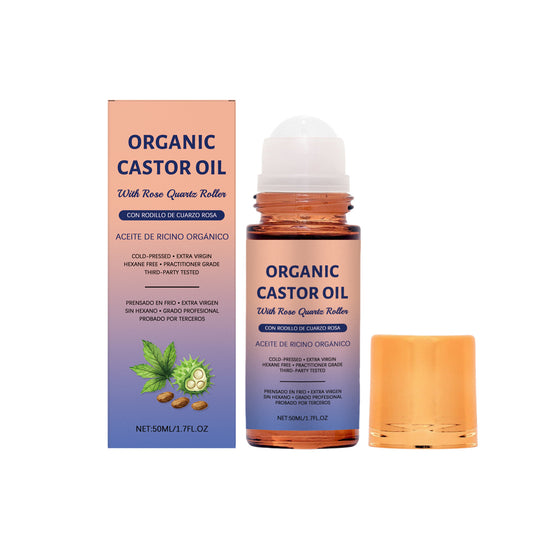 🏆Flash Sale⚡ 50K+ SOLD! Almost Gone-💥🏆#1 Best Seller ⏰Organic Golden Castor Oil Roll-On with Rose Quartz