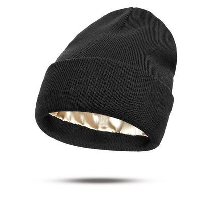 Winter Hair Care Satin Lined Beanie,Reduce Frizz,Anti-Static,Maintain Hairstyle, Keep Hair Smooth