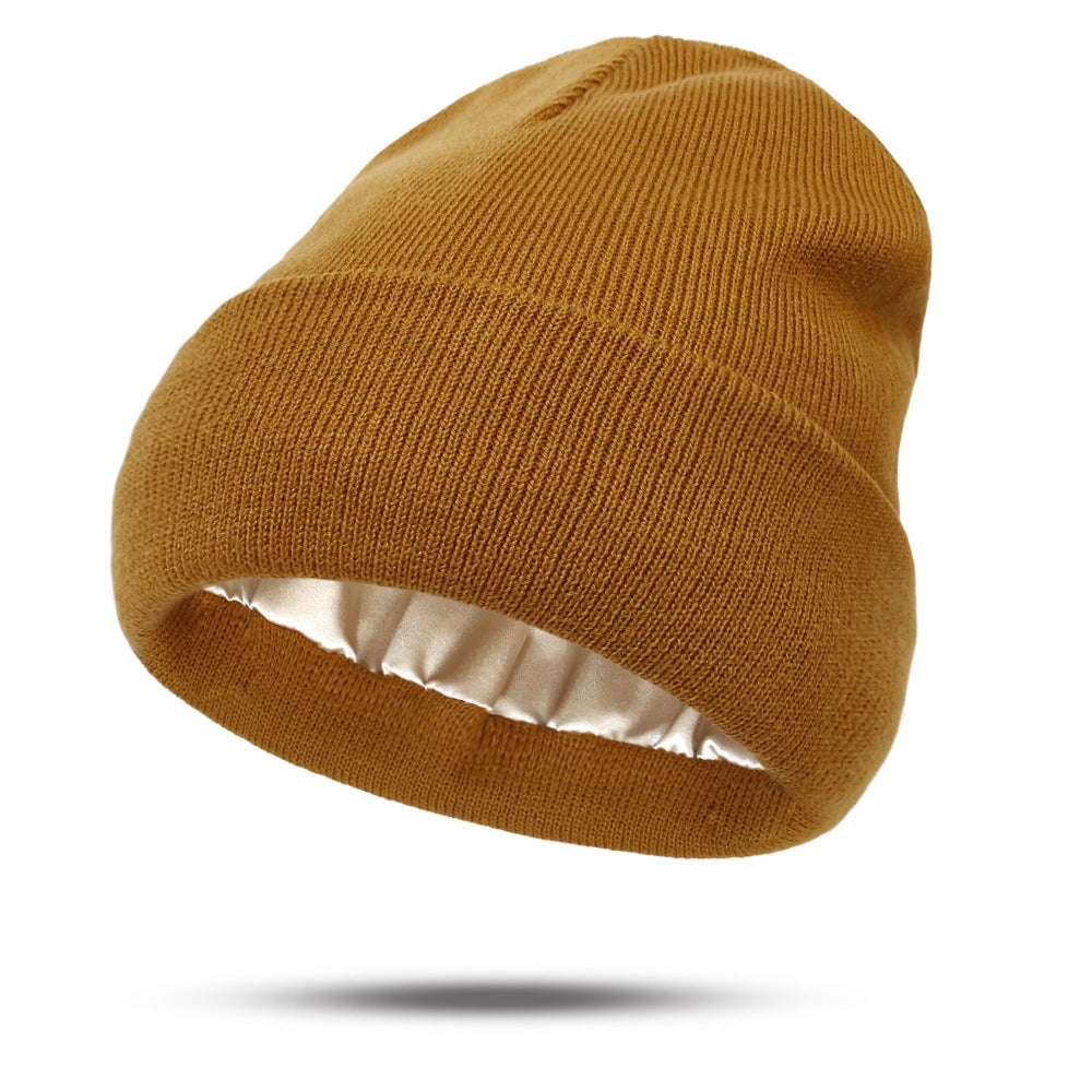 Winter Hair Care Satin Lined Beanie,Reduce Frizz,Anti-Static,Maintain Hairstyle, Keep Hair Smooth