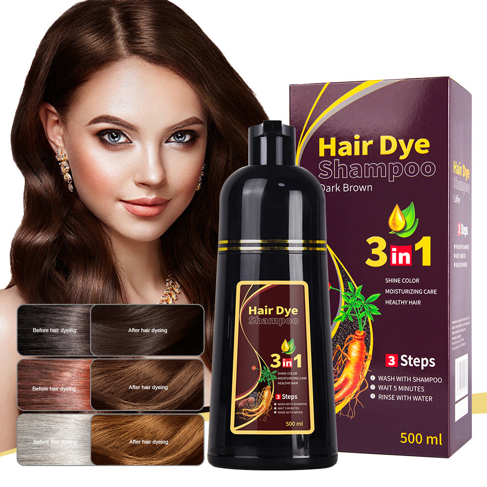 3-in-1 Instant Black Hair-Dye Shampoo 500ML