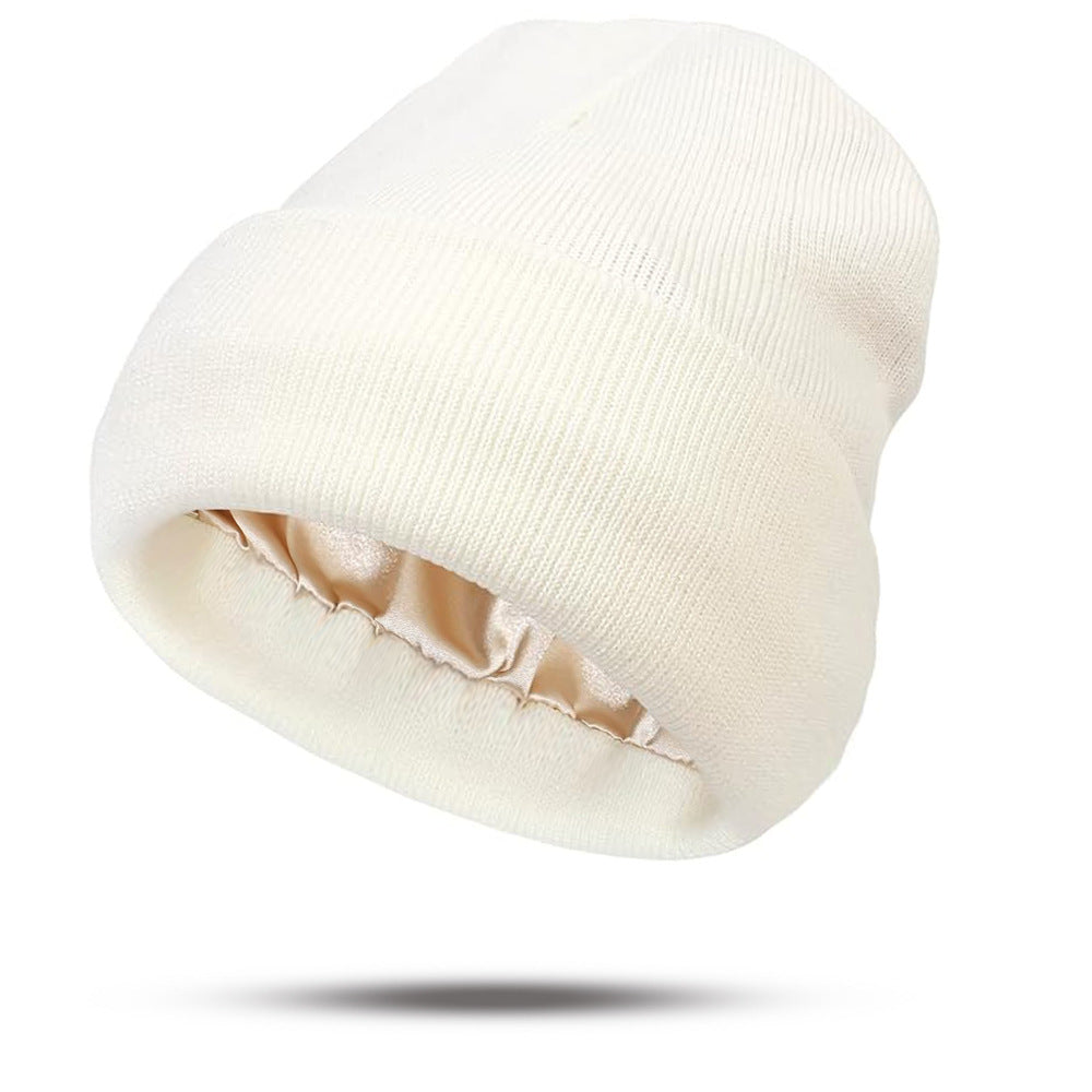 Winter Hair Care Satin Lined Beanie,Reduce Frizz,Anti-Static,Maintain Hairstyle, Keep Hair Smooth