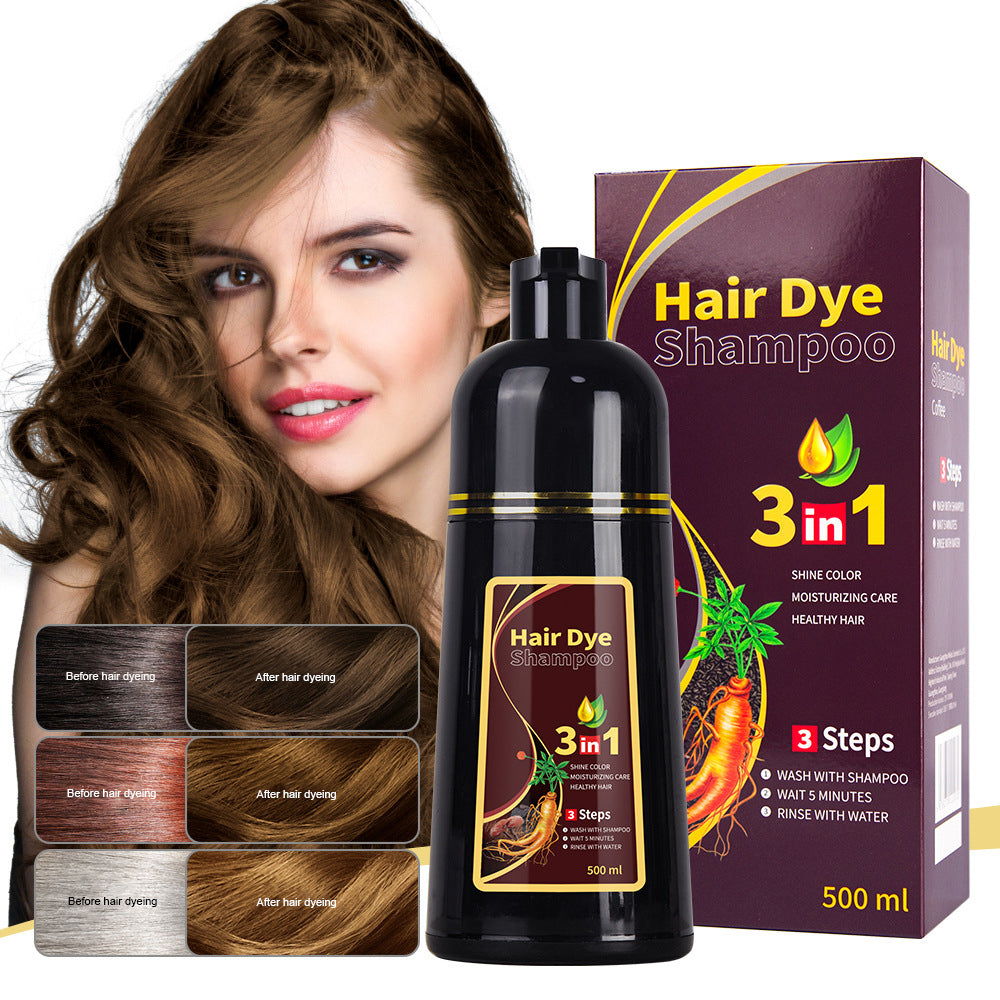 3-in-1 Instant Black Hair-Dye Shampoo 500ML