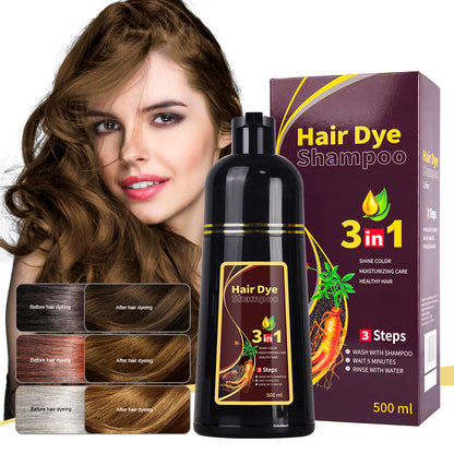 3-in-1 Instant Black Hair-Dye Shampoo 500ML