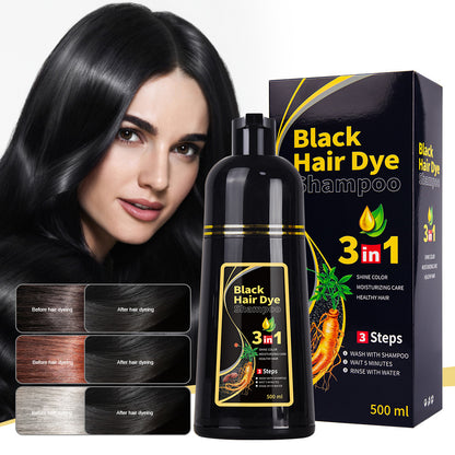 3-in-1 Instant Black Hair-Dye Shampoo 500ML