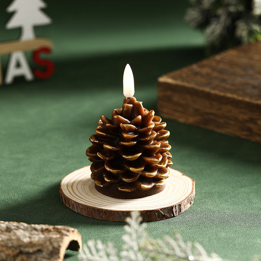 Flameless Pinecone Candles