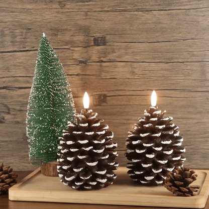 Flameless Pinecone Candles