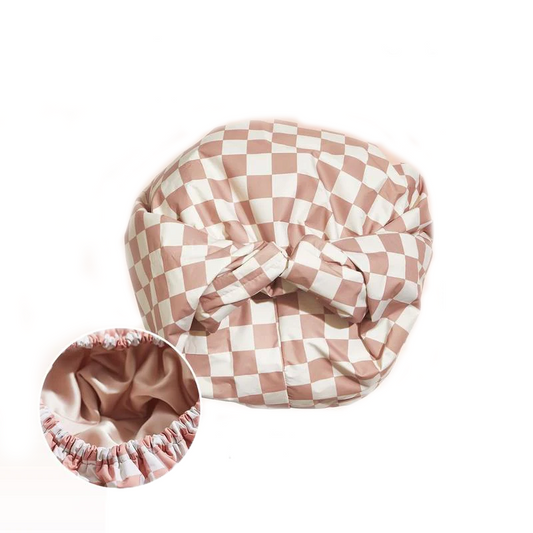 Satin Lined Flexi Shower Cap For Long & Short Hair