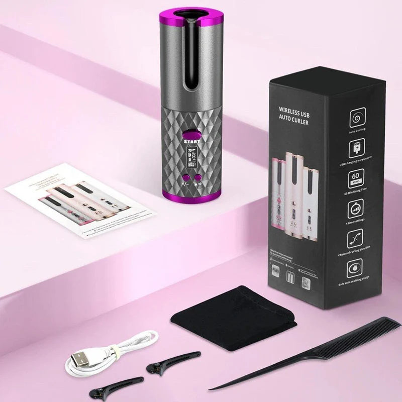 Cordless Automatic Hair Curler for Effortless Styling