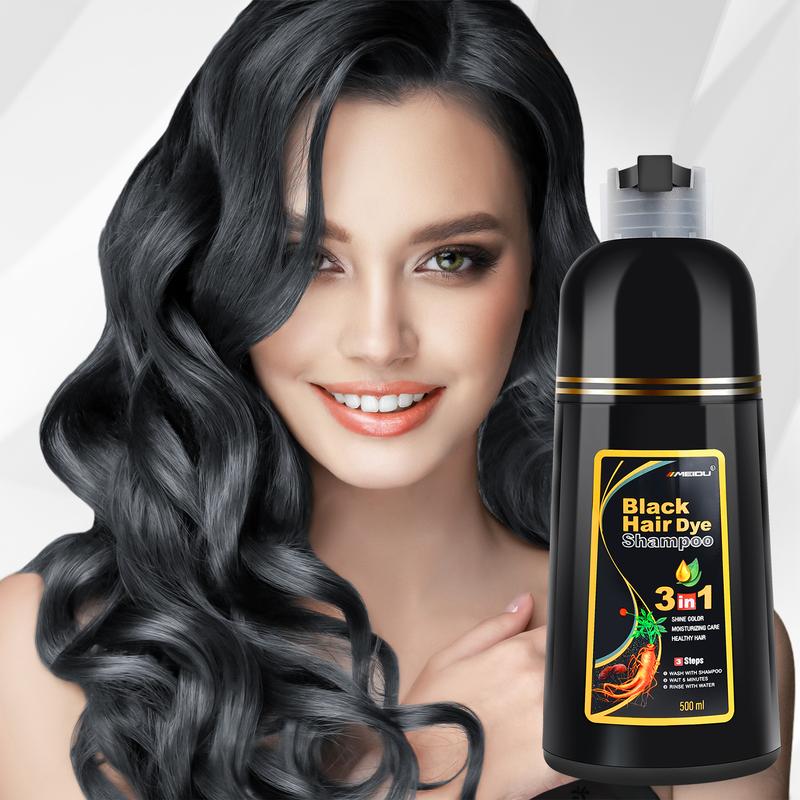 3-in-1 Instant Black Hair-Dye Shampoo 500ML
